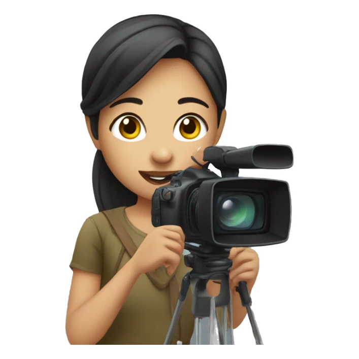 aisan girl filming video sticker