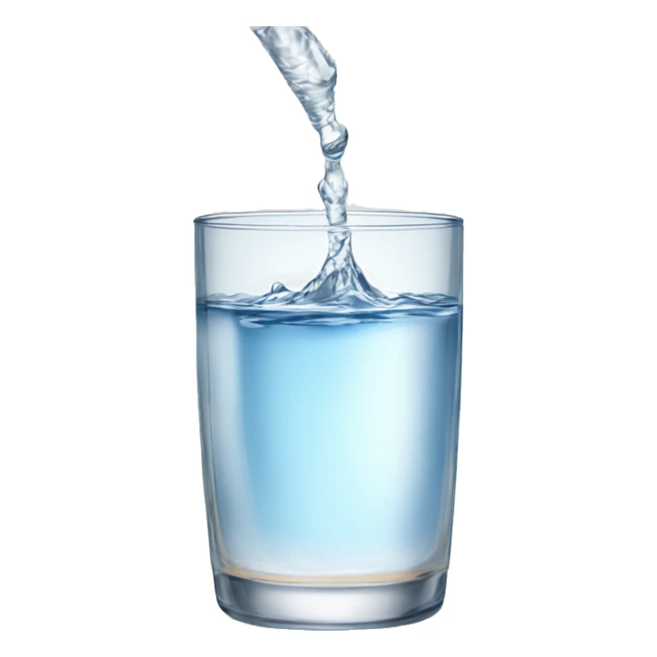 Cup of water poured into a beautiful clear glass  sticker