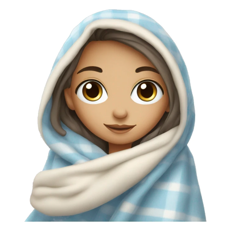 blue eyed cozy girl in a blanket sticker