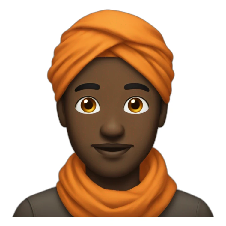 black man with orange turban sticker