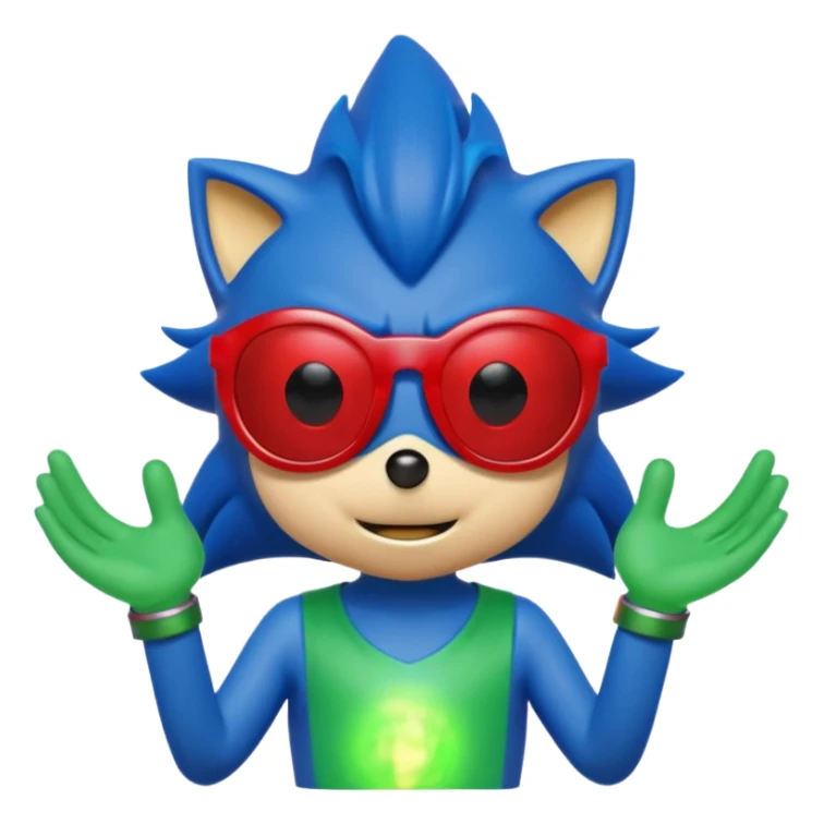 Red Sonic with Green Shades And Aura
 sticker