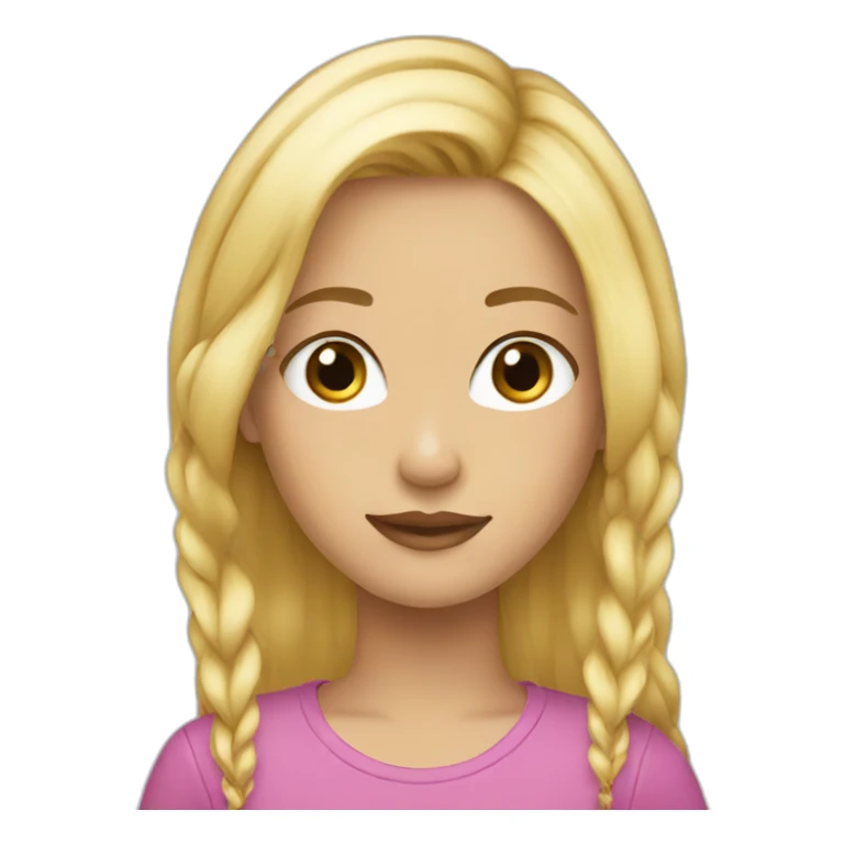 girl blond long hear/barber sticker