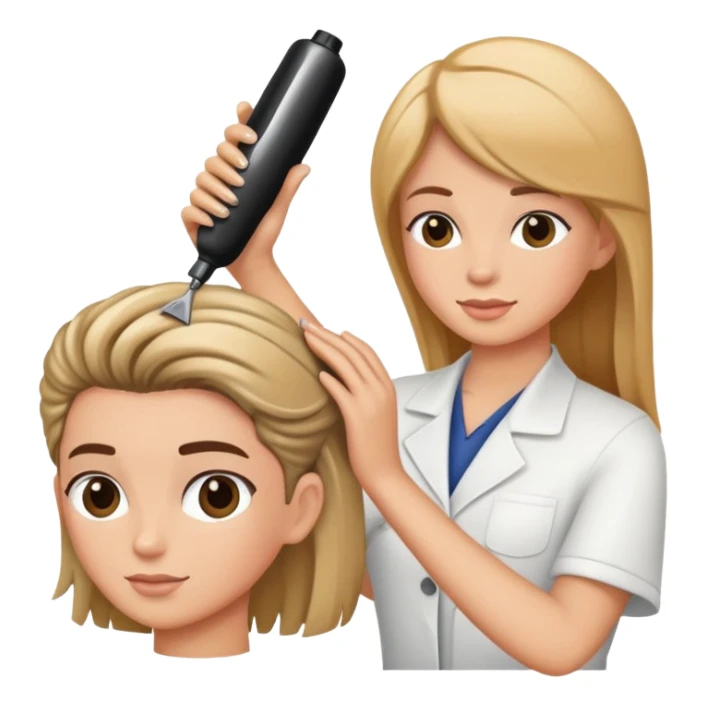 Hairdresser doing someone’s hair sticker