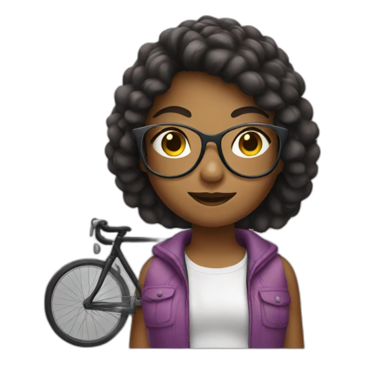 Girl with glases and bicycle sticker