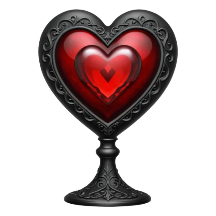 goth themed heart with a dark crystal goblet sticker