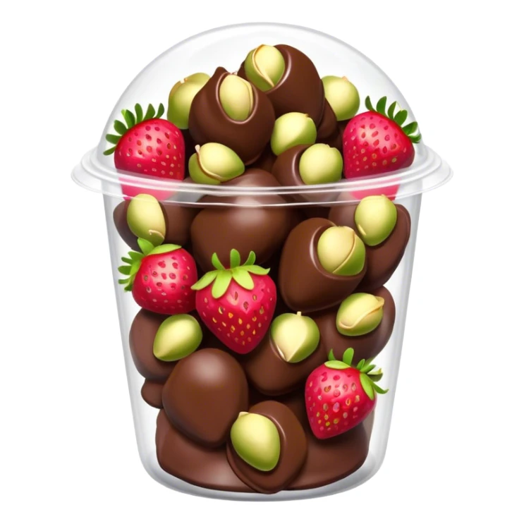 Chocolate covered Strawberries with pistachios in a plastic cup sticker
