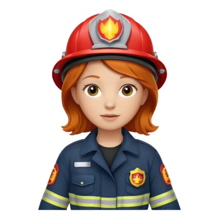 girl fireman with ginger hair sticker