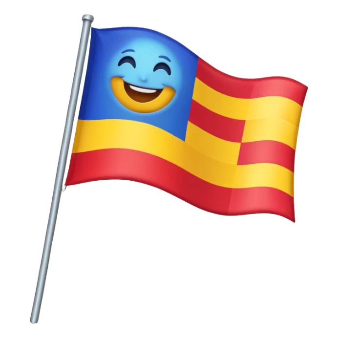 une emoticone avec un drapeau pour dire c'est gagné sticker