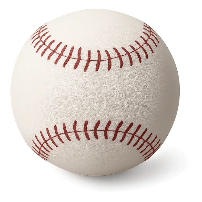 a clean and classic baseball on white background sticker
