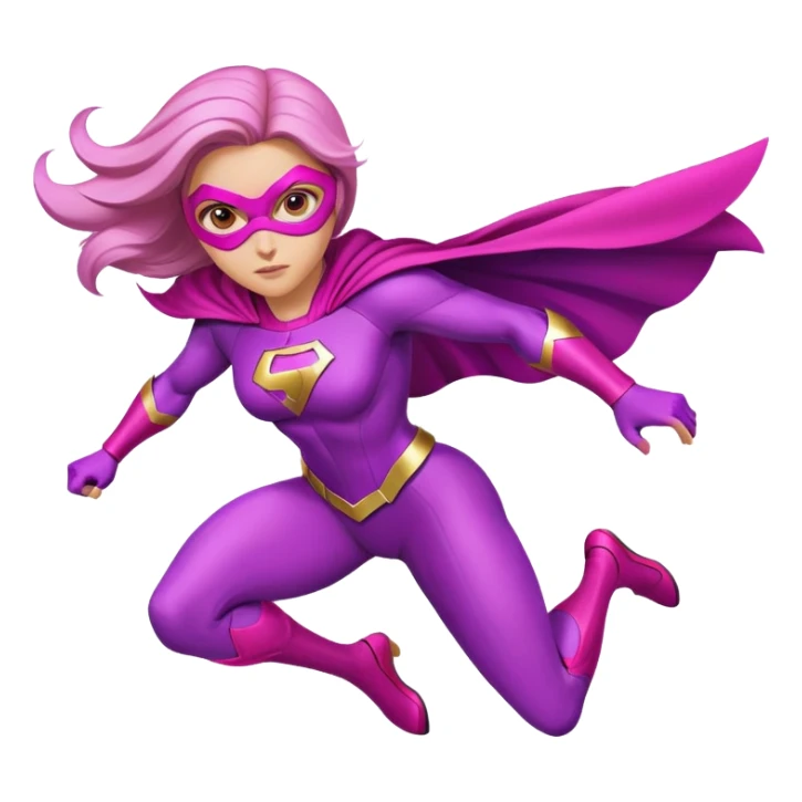 pink violet woman superhero flying sticker