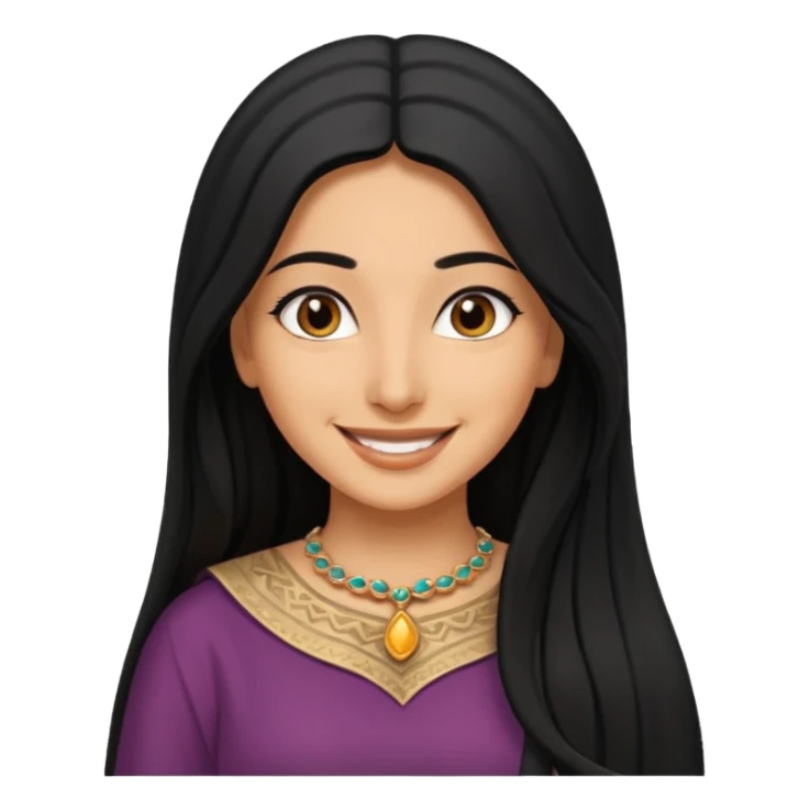 Black long hair arab women sticker