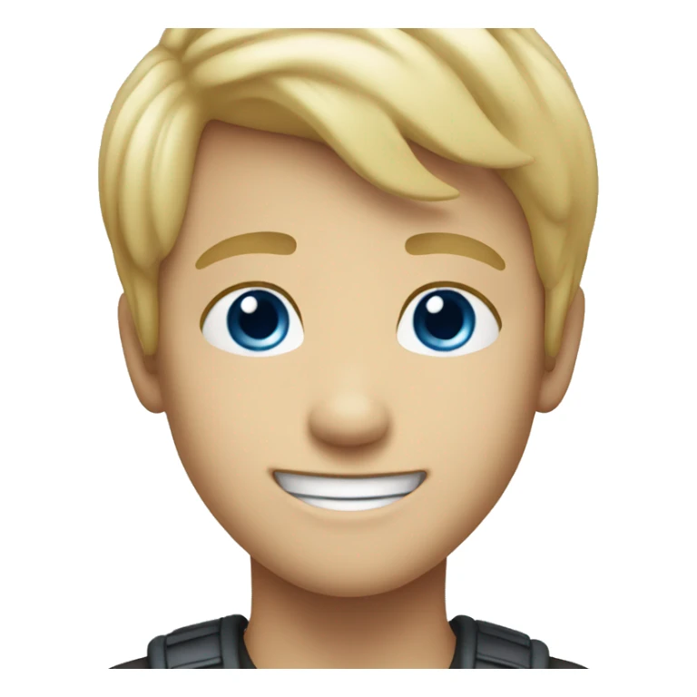 smiling boy with blonde hair blue eyes sticker