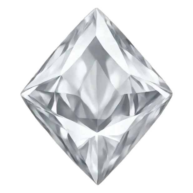 White diamond with almond cut wrapped in gold sticker