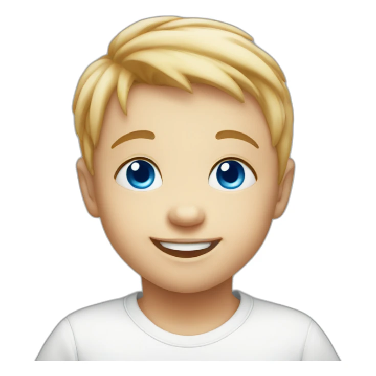 Cute baby face with blue eyes smiling sticker