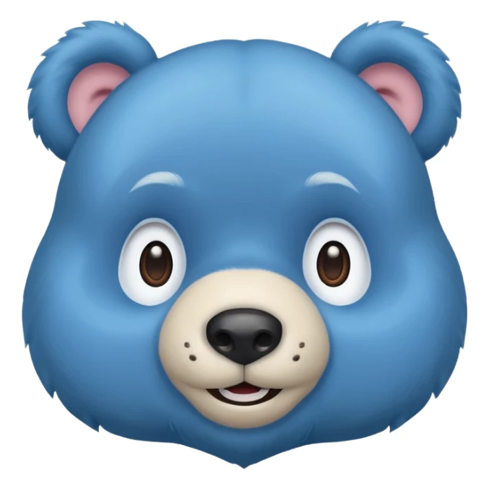 Blue bear  smiling. Just face. sticker