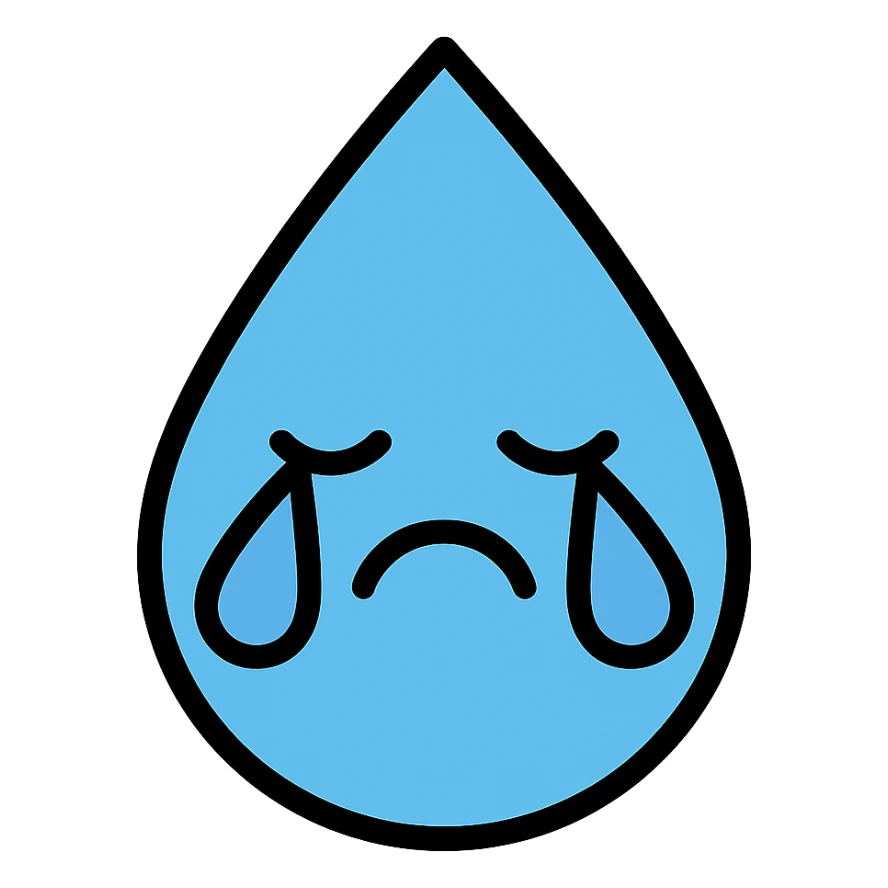 colored icon of a water droplet crying sticker