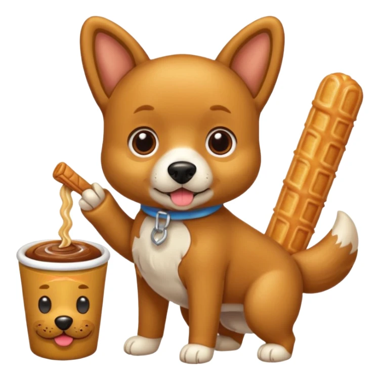 Un perrito viendo un churro sticker