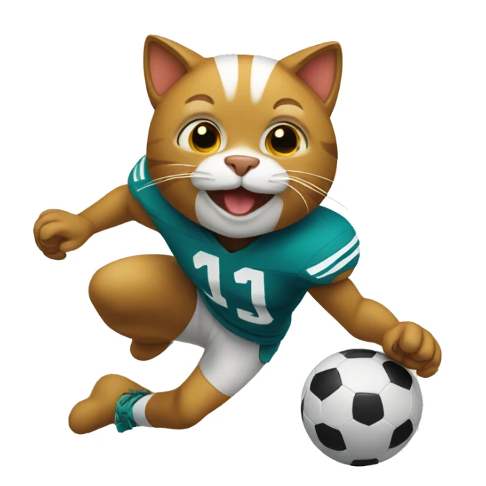 Cat play football sticker