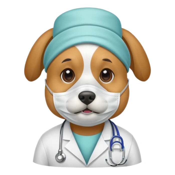 doctor dog Wearing Medical Mask sticker