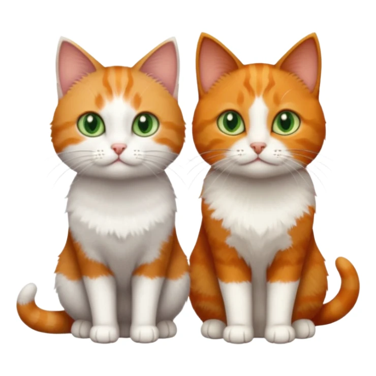 3 different coloured tiny short haired cats, including a dark grey and white cat with green eyes,and  a ginger and white with orange eyes and a brown tabby and white with hazel eyes sticker