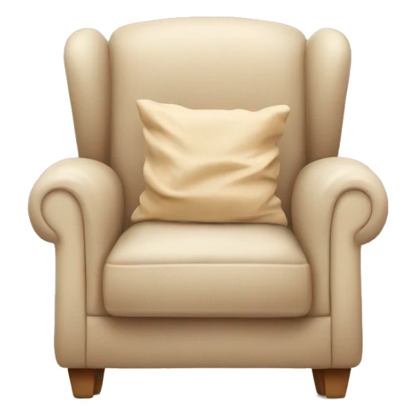 Simple Beige Armchair with blanket and open book on it sticker