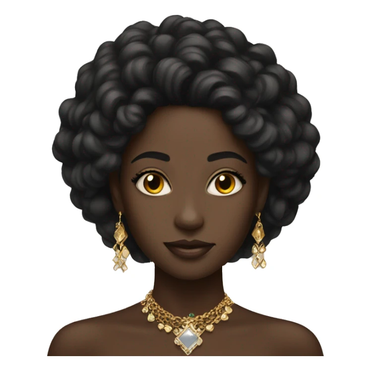 dark-skinned beauty with jewelry sticker