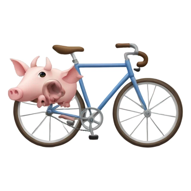 A bike with a horn and pig feet  sticker