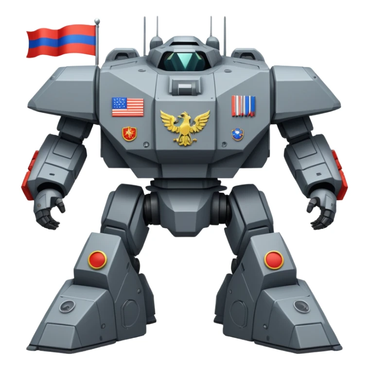 Colossal Russian space dreadnought with flag insignia and weapon arrays sticker