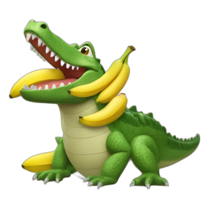 crocodile with banana in his mouth sticker