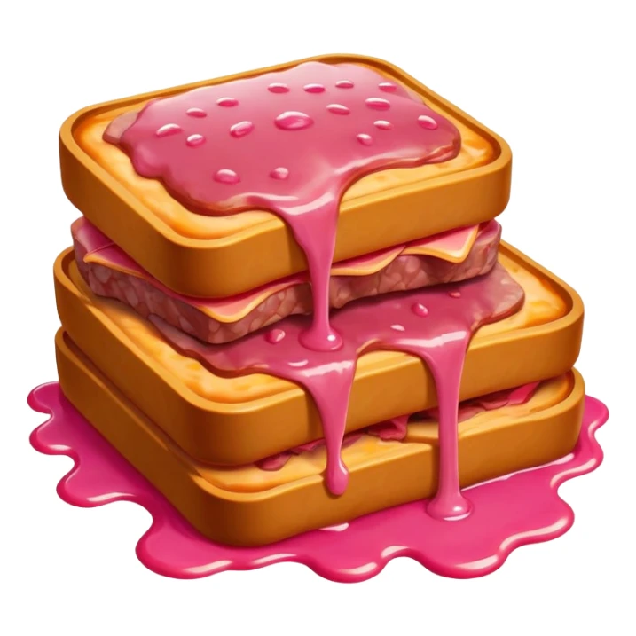  SPAM meat melted pink dripping sauce monalisa monster sticker