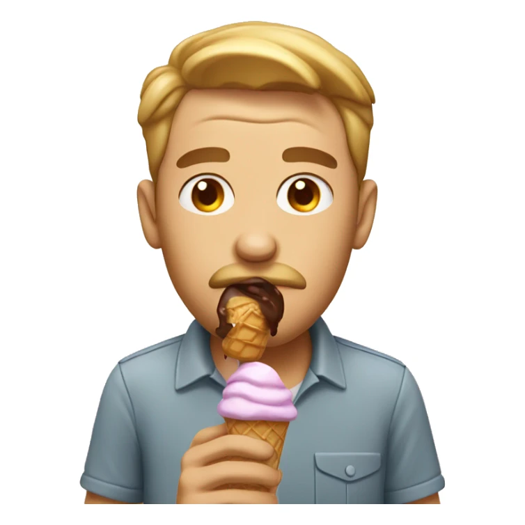 Man eating ice cream sticker