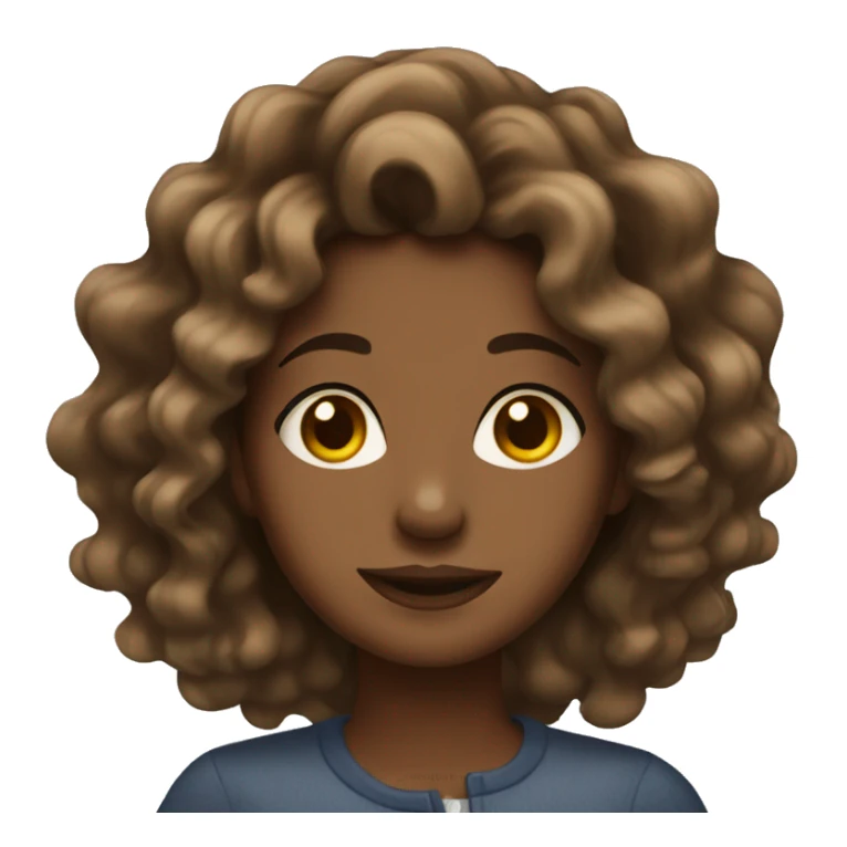 Brown girl with wavy hair sticker