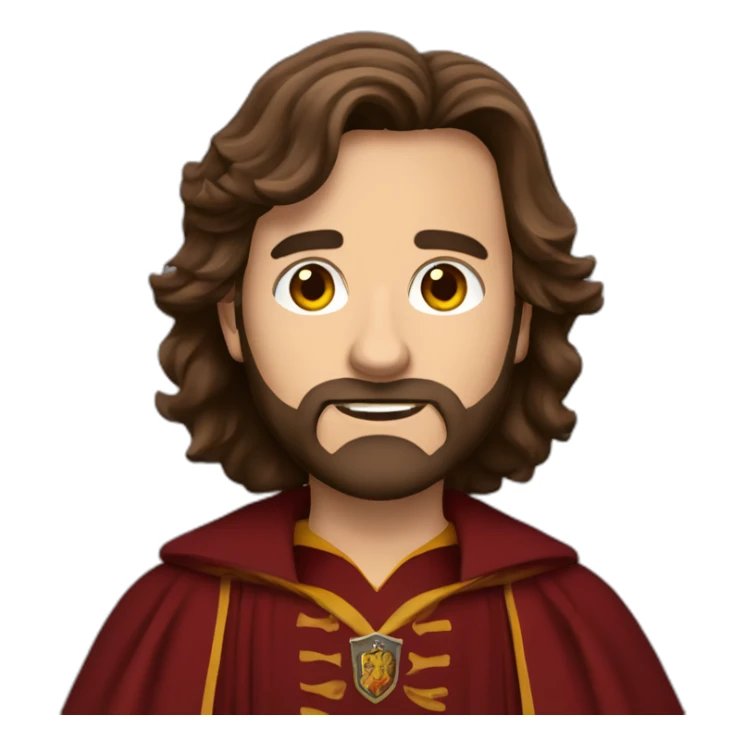 long brown haired bearded man in gryffindor hogwarts robes sticker