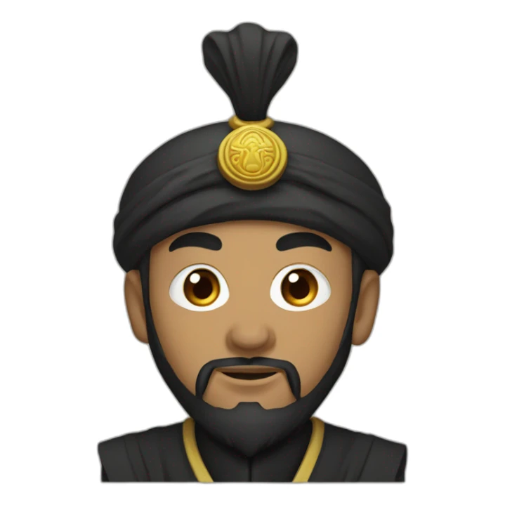 Mongol Sultan, Black Kingly Turban, Black Kingly Clothing  sticker