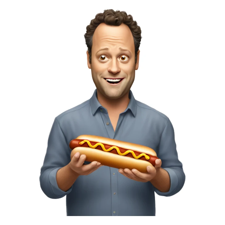 Vince Vaughn eating a hot dog  sticker