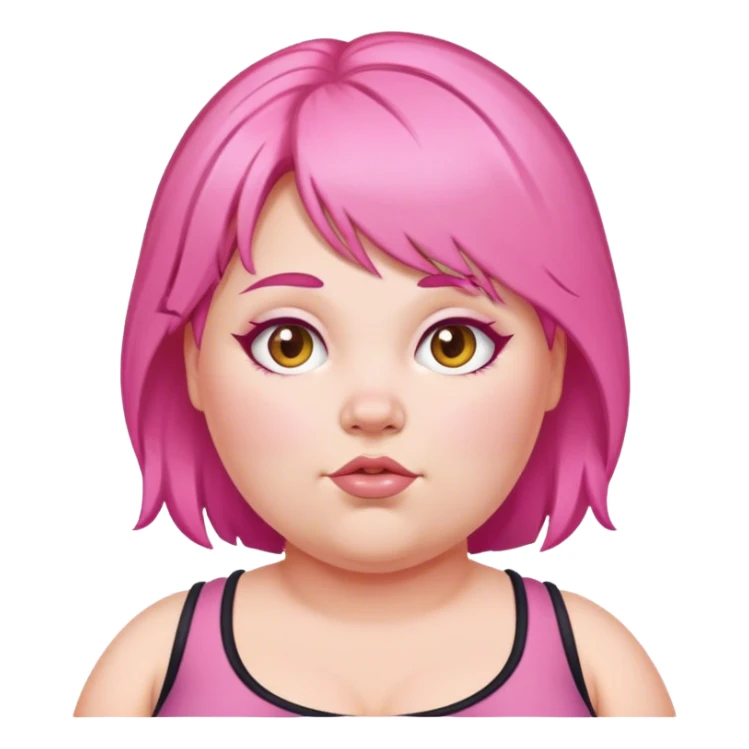 Pink hair, fat girl ￼ sticker