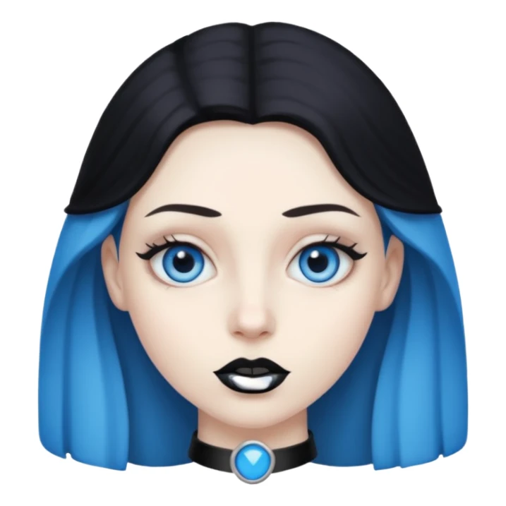 A 67 color blue black eye and lips. sticker