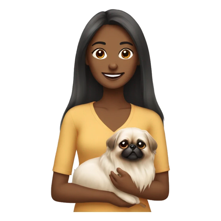 Women with Pekingese sticker