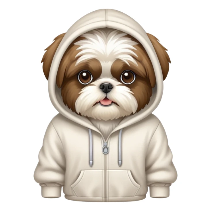 Shih Tzu wearing a hoodie sticker