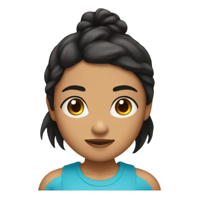 girl with black hair and tan skin exercising ￼ sticker