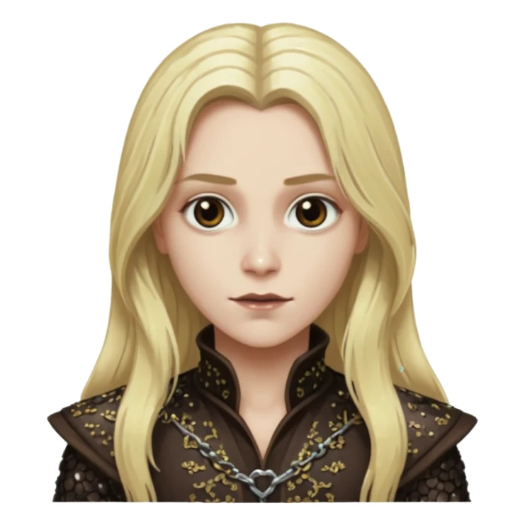 Igor from Van Helsing with long blonde hair, dark brown sequin outfit sticker