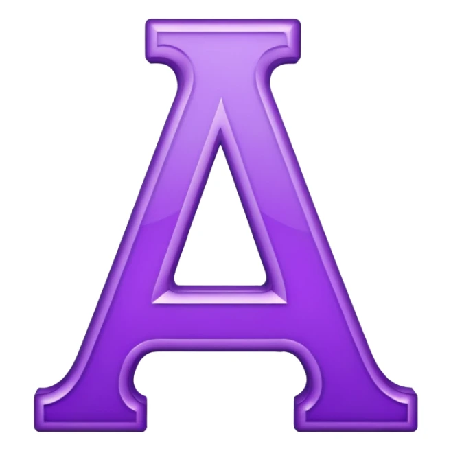 purple capital letter alphabet sticker