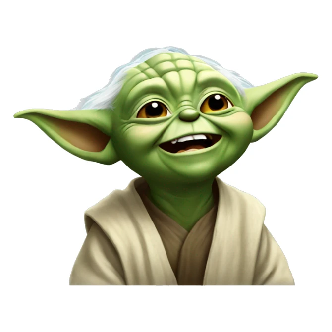 Yoda laughing sticker