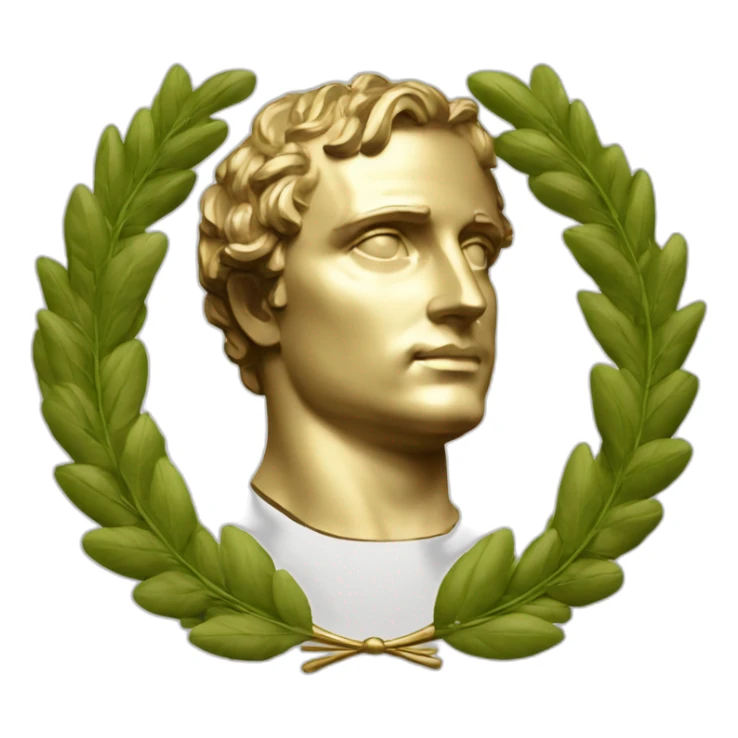 Laurel wreath napoleon golden statue sticker