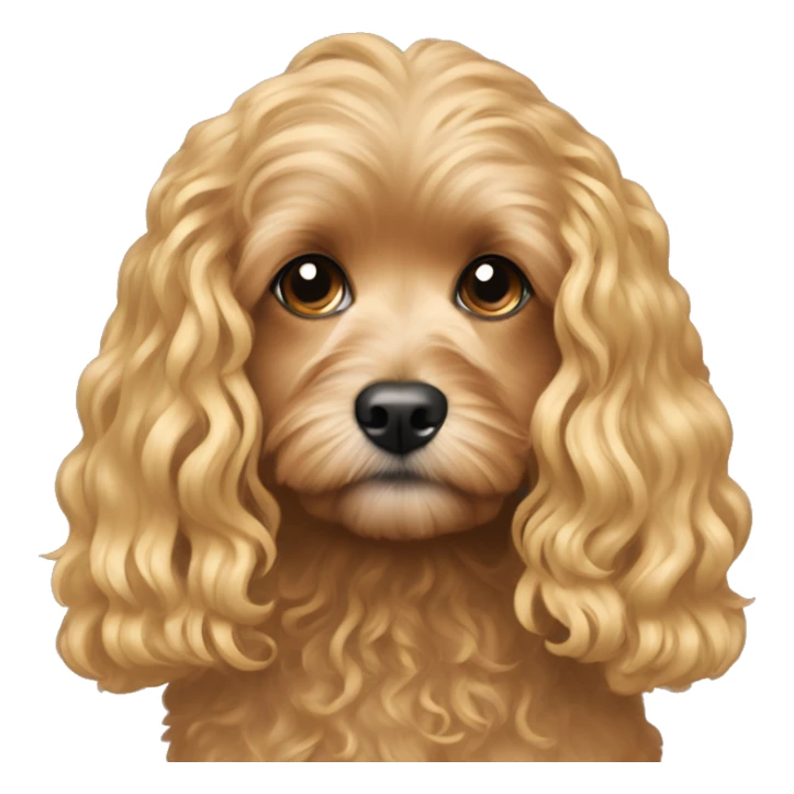 Cavapoo with girl, long blonde hair sticker