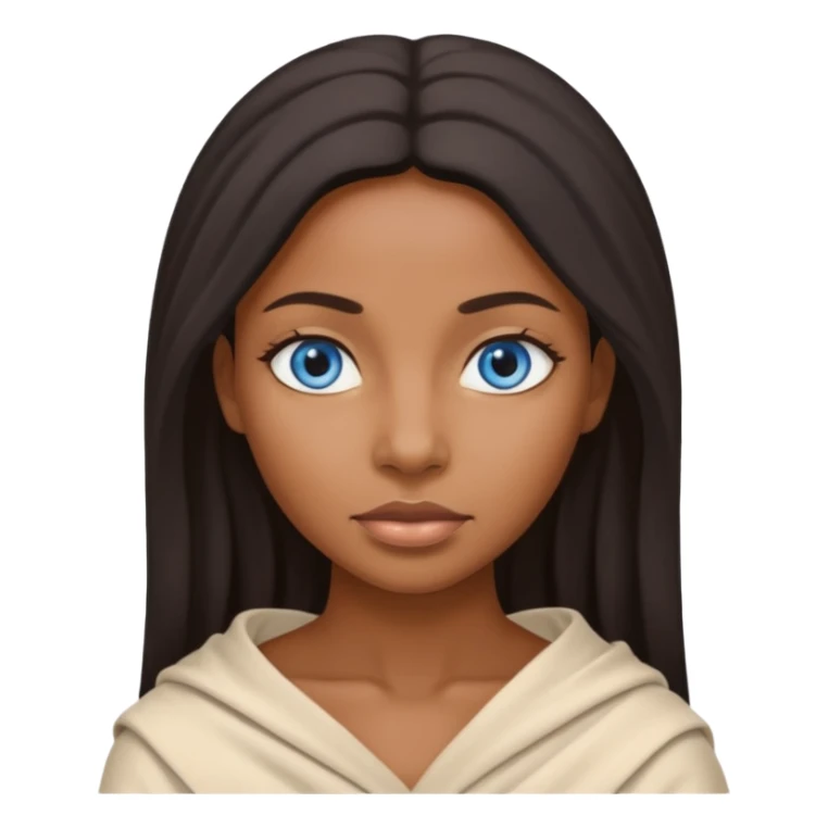 blue eyed desert black woman with creme cloth sticker