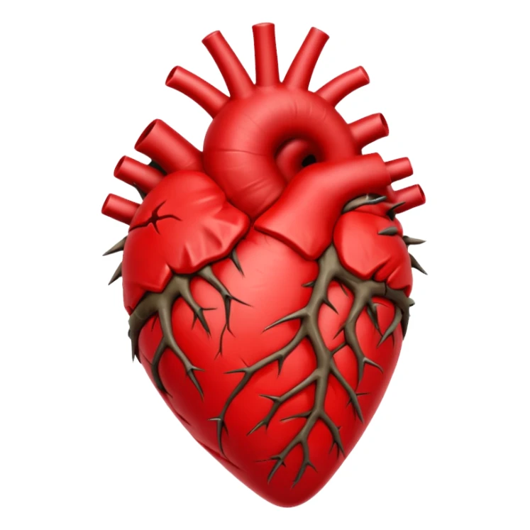 anatomical heart wrapped in thorns sticker