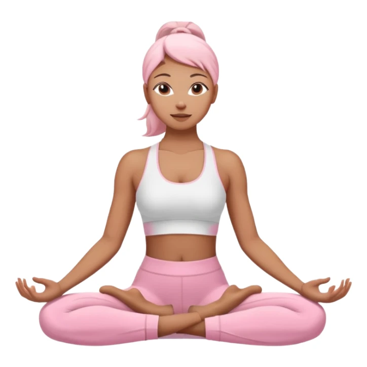 woman ioga white pink sticker