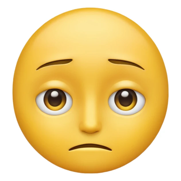 Generate me a blank face emoji with the upper eyelid half closed make it the original yellow emoji remove the nose sticker