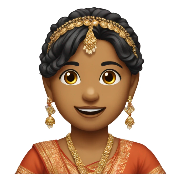 Indian baby girl dancing in ethnic wear comic with uploaded image sticker